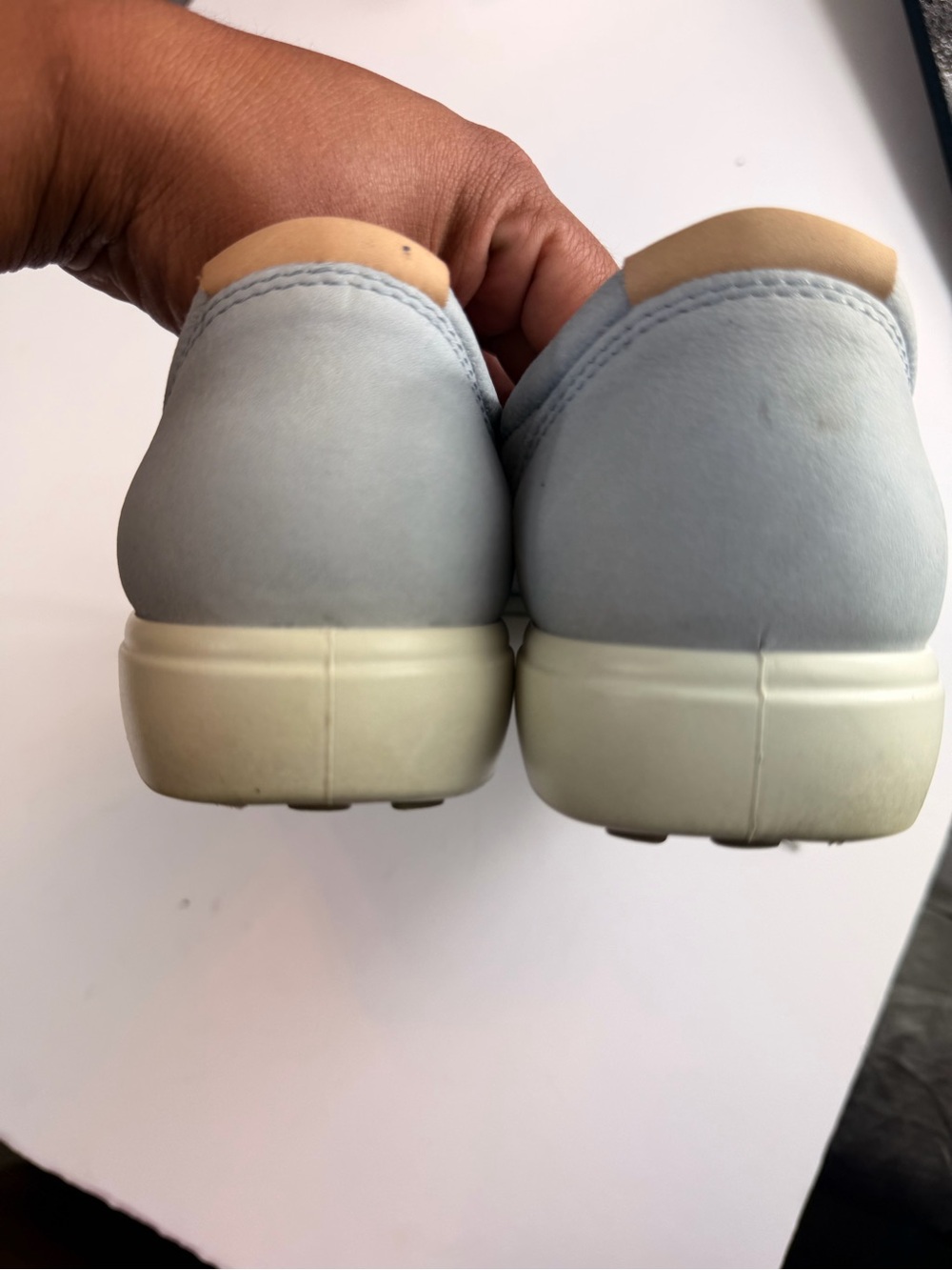 Ecco Light Blue Leather Lace-Up Sneakers - Picture 4 of 6